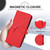 iPhone 17e / 16e Triangle Pattern Buckle Clasp Leather Phone Case - Red