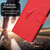 iPhone 17e / 16e Triangle Pattern Buckle Clasp Leather Phone Case - Red