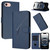 iPhone 17e / 16e Triangle Pattern Buckle Clasp Leather Phone Case - Royal Blue