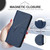 iPhone 17e / 16e Triangle Pattern Buckle Clasp Leather Phone Case - Royal Blue
