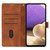 iPhone 17e / 16e Triangles Embossed Leather Phone Case - Brown