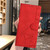 iPhone 17e / 16e Triangles Embossed Leather Phone Case - Red