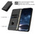 iPhone 17e / 16e Tulips Butterfly Pattern Magnetic Vegan Leather Phone Case - Black