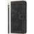 iPhone 17e / 16e Tulips Embossed Leather Phone Case with Lanyard - Black