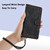 iPhone 17e / 16e Tulips Embossed Leather Phone Case with Lanyard - Black