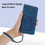iPhone 17e / 16e Tulips Embossed Leather Phone Case with Lanyard - Blue