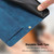 iPhone 17e / 16e Tulips Embossed Leather Phone Case with Lanyard - Blue