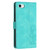 iPhone 17e / 16e Tulips Embossed Leather Phone Case with Lanyard - Green