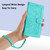 iPhone 17e / 16e Tulips Embossed Leather Phone Case with Lanyard - Green
