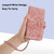 iPhone 17e / 16e Tulips Embossed Leather Phone Case with Lanyard - Pink