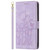 iPhone 17e / 16e Tulips Embossed Leather Phone Case with Lanyard - Purple