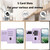 iPhone 17e / 16e Tulips Embossed Leather Phone Case with Lanyard - Purple