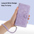 iPhone 17e / 16e Tulips Embossed Leather Phone Case with Lanyard - Purple