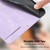 iPhone 17e / 16e Tulips Embossed Leather Phone Case with Lanyard - Purple