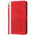 iPhone 17e / 16e Tulips Embossed Leather Phone Case with Lanyard - Red