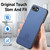 iPhone 17e / 16e Twill Fabric Leather Skin Back Phone Case - Blue
