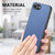 iPhone 17e / 16e Twill Fabric Leather Skin Back Phone Case - Blue