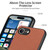 iPhone 17e / 16e Twill Fabric Leather Skin Back Phone Case - Brown