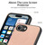 iPhone 17e / 16e Twill Fabric Leather Skin Back Phone Case - Pink