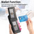 iPhone 17e / 16e Twill Fabric Leather Vertical Flip RFID Card Bag Phone Case - Black