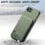 iPhone 17e / 16e Twill Fabric Leather Vertical Flip RFID Card Bag Phone Case - Green