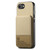 iPhone 17e / 16e Twill Fabric Leather Vertical Flip RFID Card Bag Phone Case - Khaki