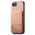 iPhone 17e / 16e Twill Fabric Leather Vertical Flip RFID Card Bag Phone Case - Pink