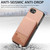 iPhone 17e / 16e Twill Fabric Leather Vertical Flip RFID Card Bag Phone Case - Pink