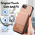 iPhone 17e / 16e Twill Fabric Leather Vertical Flip RFID Card Bag Phone Case - Pink