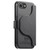 iPhone 17e / 16e Twill Fabric MagSafe RFID Anti-theft Zipper Wallet Leather Phone Case - Black