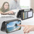 iPhone 17e / 16e Twill Fabric MagSafe RFID Anti-theft Zipper Wallet Leather Phone Case - Black