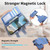 iPhone 17e / 16e Twill Fabric MagSafe RFID Anti-theft Zipper Wallet Leather Phone Case - Dark Blue