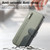 iPhone 17e / 16e Twill Fabric MagSafe RFID Anti-theft Zipper Wallet Leather Phone Case - Green