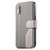 iPhone 17e / 16e Twill Fabric MagSafe RFID Anti-theft Zipper Wallet Leather Phone Case - Grey