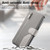 iPhone 17e / 16e Twill Fabric MagSafe RFID Anti-theft Zipper Wallet Leather Phone Case - Grey