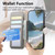 iPhone 17e / 16e Twill Fabric MagSafe RFID Anti-theft Zipper Wallet Leather Phone Case - Grey