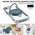 iPhone 17e / 16e Ultra-thin Rotation Holder Magnetic Plating Vegan Leather Phone Case - Blackish Green