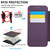 iPhone 17e / 16e Ultra-thin Rotation Holder Magnetic Plating Vegan Leather Phone Case - Purple
