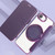 iPhone 17e / 16e Ultra-thin Rotation Holder Magnetic Plating Vegan Leather Phone Case - Purple