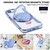 iPhone 17e / 16e Ultra-thin Rotation Holder Magnetic Plating Vegan Leather Phone Case - Sierra Blue