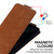 iPhone 17e / 16e Vertical Flip Cover Solid Color Vegan Leather Phone Case with Crossbody Chain - Brown