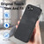 iPhone 17e / 16e Vintage Leather PC Back Cover Phone Case - Black