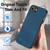 iPhone 17e / 16e Vintage Leather PC Back Cover Phone Case - Blue