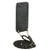 iPhone 17e / 16e Vintage Leather PC Back Cover Phone Case with Crossbody Strap - Black