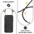 iPhone 17e / 16e Vintage Leather PC Back Cover Phone Case with Crossbody Strap - Black