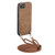iPhone 17e / 16e Vintage Leather PC Back Cover Phone Case with Crossbody Strap - Brown