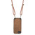 iPhone 17e / 16e Vintage Leather PC Back Cover Phone Case with Crossbody Strap - Brown