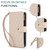 iPhone 17e / 16e YM016 Rhombic Zipper Card Wallet Leather Phone Case with Lanyard - Apricot