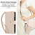 iPhone 17e / 16e YM016 Rhombic Zipper Card Wallet Leather Phone Case with Lanyard - Apricot
