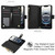 iPhone 17e / 16e YM016 Rhombic Zipper Card Wallet Leather Phone Case with Lanyard - Black